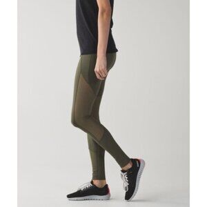Lululemon Barre Star Pant Luon Fatigue Green Leggings size 6 Athleisure Yoga Gym